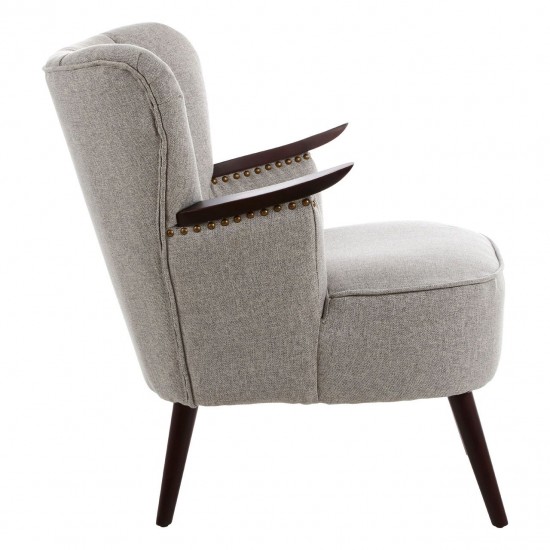Rogano Taupe And Walnut Armchair