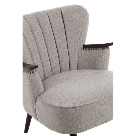 Rogano Taupe And Walnut Armchair