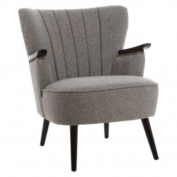 Rogano Grey And Walnut Armchair