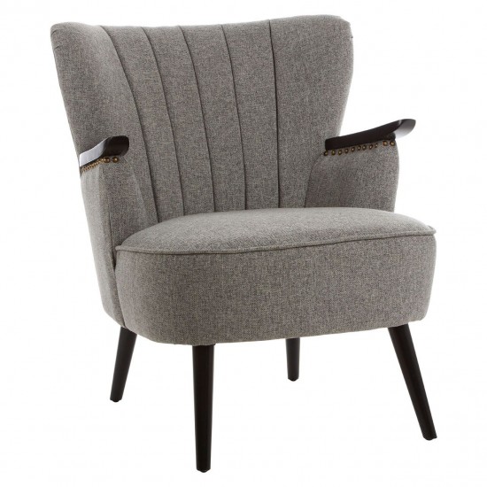 Rogano Grey And Walnut Armchair