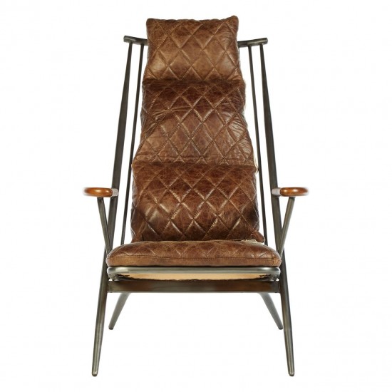 Holborn Brown Leather Cocktail Chair