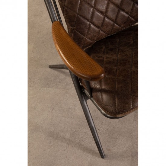 Holborn Brown Leather Cocktail Chair