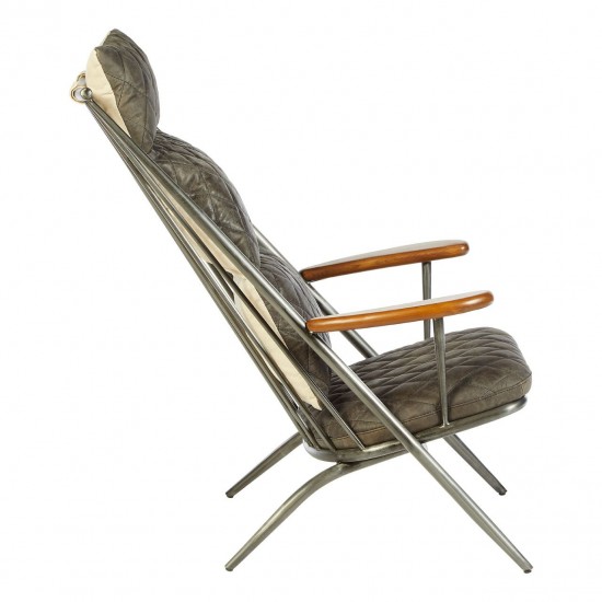 Holborn Grey Leather Cocktail Chair