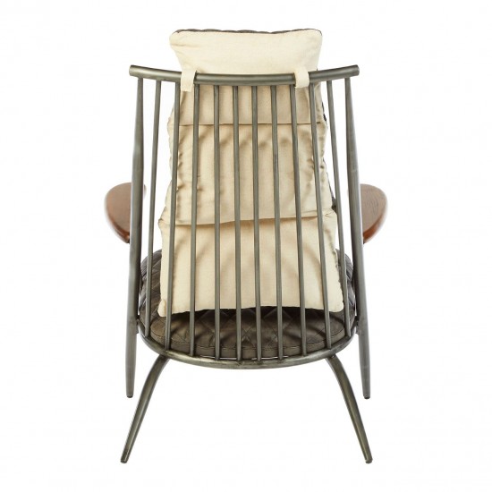 Holborn Grey Leather Cocktail Chair