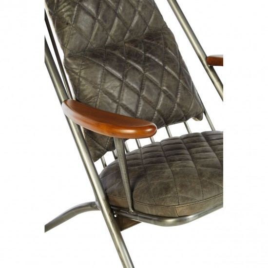 Holborn Grey Leather Cocktail Chair