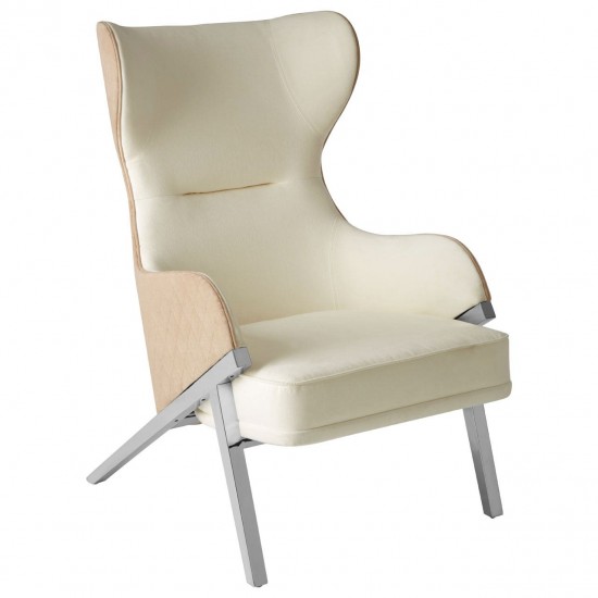 Albany Chrome And Natural Accent Chair