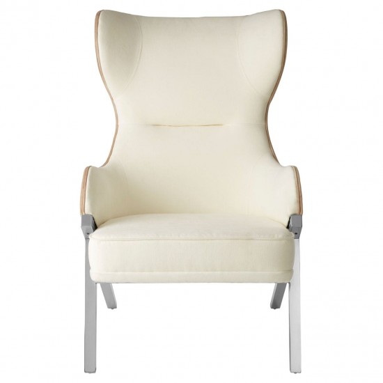 Albany Chrome And Natural Accent Chair