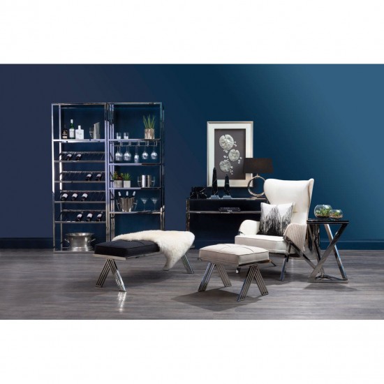 Albany Chrome And Natural Accent Chair