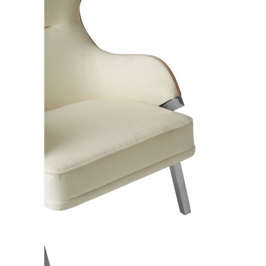 Albany Chrome And Natural Accent Chair