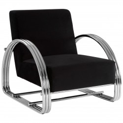 Albany Chrome And Black Velvet Accent Chair