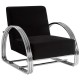 Albany Chrome And Black Velvet Accent Chair