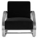 Albany Chrome And Black Velvet Accent Chair