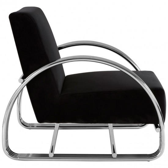 Albany Chrome And Black Velvet Accent Chair