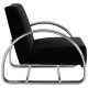 Albany Chrome And Black Velvet Accent Chair