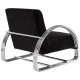 Albany Chrome And Black Velvet Accent Chair