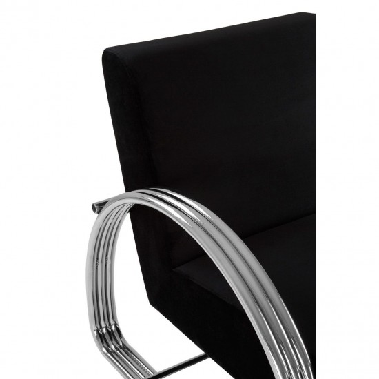 Albany Chrome And Black Velvet Accent Chair