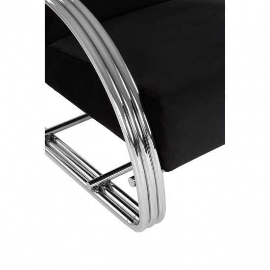 Albany Chrome And Black Velvet Accent Chair