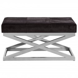 Soho Cow Hide Cross Base Bench