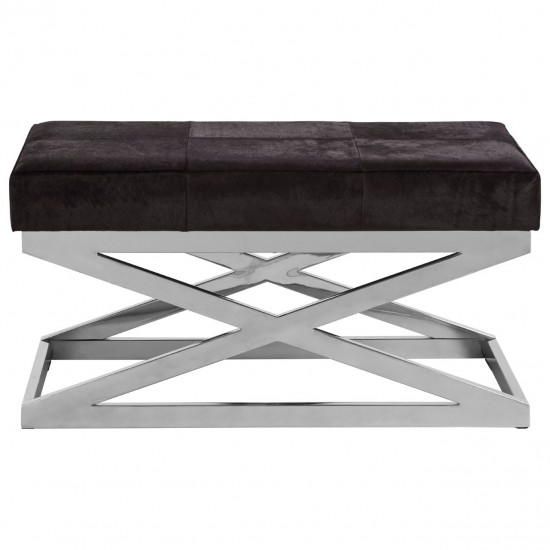 Soho Cow Hide Cross Base Bench