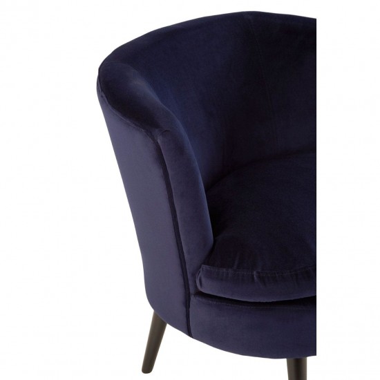 Miami Midnight Blue Velvet Accent Chair