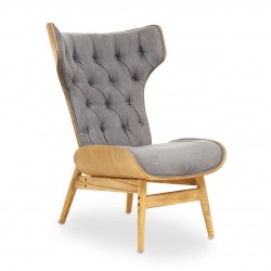 Oslo Winged Back Grey Accent Chair