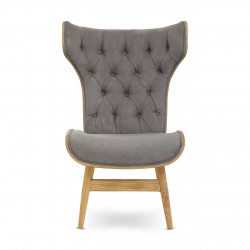 Oslo Winged Back Grey Accent Chair