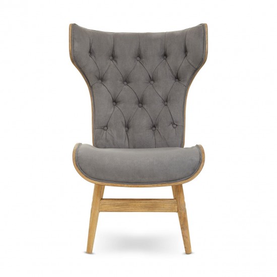 Oslo Winged Back Grey Accent Chair