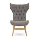 Oslo Winged Back Grey Accent Chair