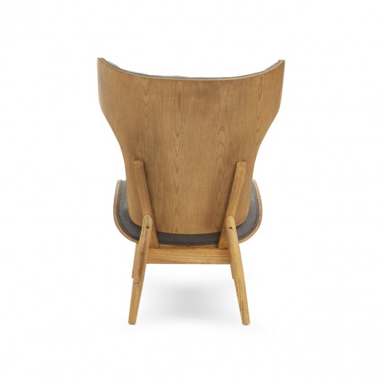 Oslo Winged Back Grey Accent Chair