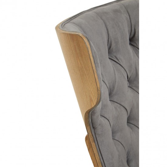 Oslo Winged Back Grey Accent Chair
