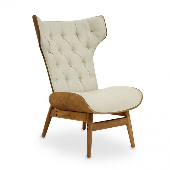 Oslo Winged Back Ivory Accent Chair