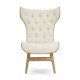 Oslo Winged Back Ivory Accent Chair