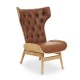 Oslo Winged Back Brown Leather Accent Chair