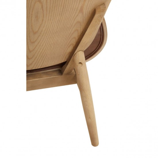 Oslo Winged Back Brown Leather Accent Chair