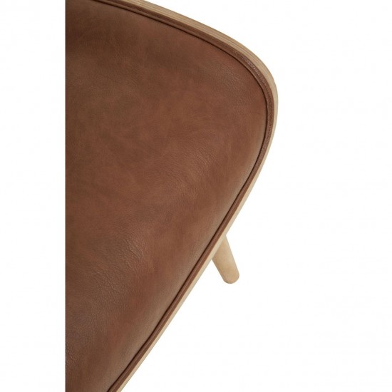 Oslo Winged Back Brown Leather Accent Chair