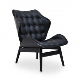 Olso Black Leather Accent Chair