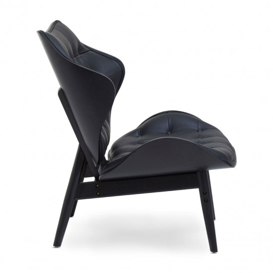 Olso Black Leather Accent Chair