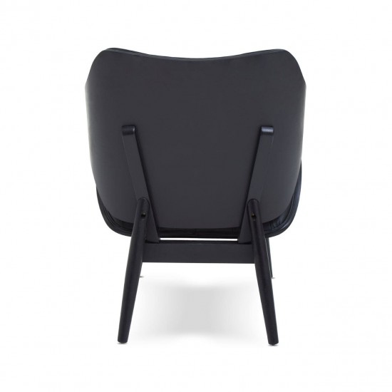 Olso Black Leather Accent Chair