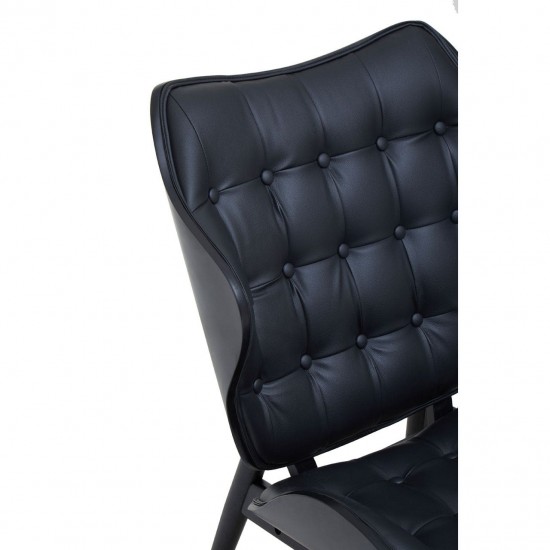 Olso Black Leather Accent Chair