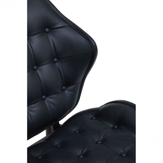 Olso Black Leather Accent Chair