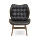 Olso Black Leather And Wood Accent Chair