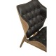 Olso Black Leather And Wood Accent Chair