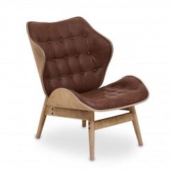 Olso Brown Leather Accent Chair