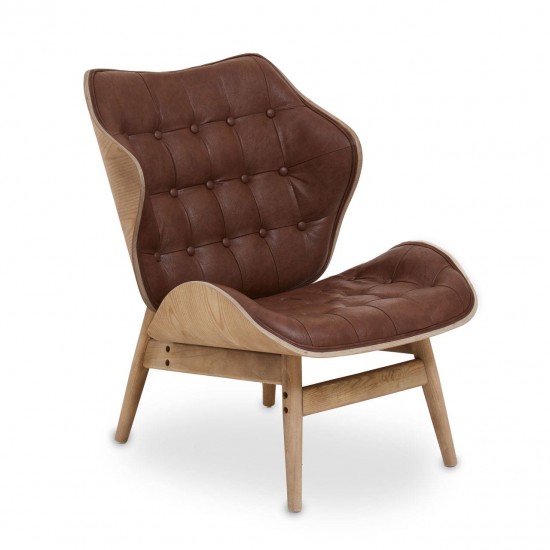 Olso Brown Leather Accent Chair