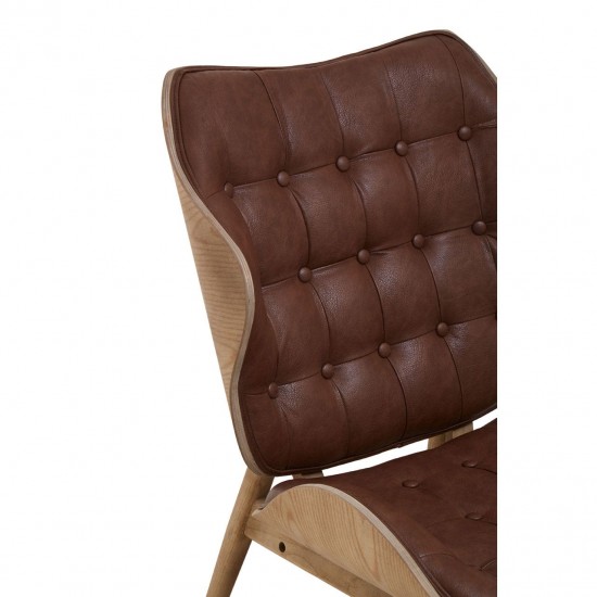 Olso Brown Leather Accent Chair