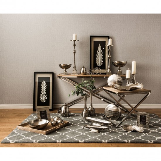 Lexington Pair Nickel Finish Ball Sculptures