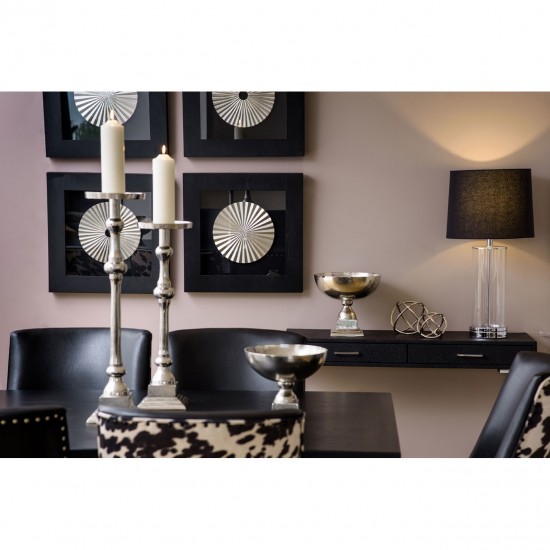 Lexington Pair Nickel Finish Ball Sculptures