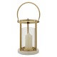 Ella Small Marble And Gold Hurricane Candle Holder