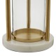Ella Small Marble And Gold Hurricane Candle Holder