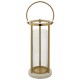 Ella Large Marble And Gold Hurricane Candle Holder
